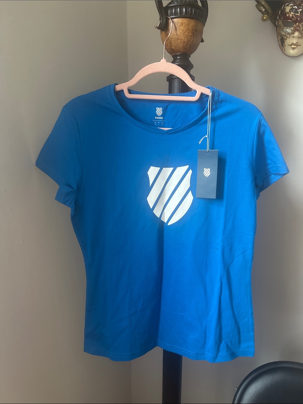 K-Swiss Royal Blue Tee with White Shield Logo